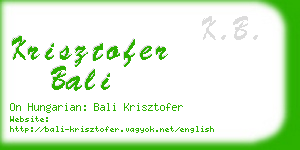 krisztofer bali business card